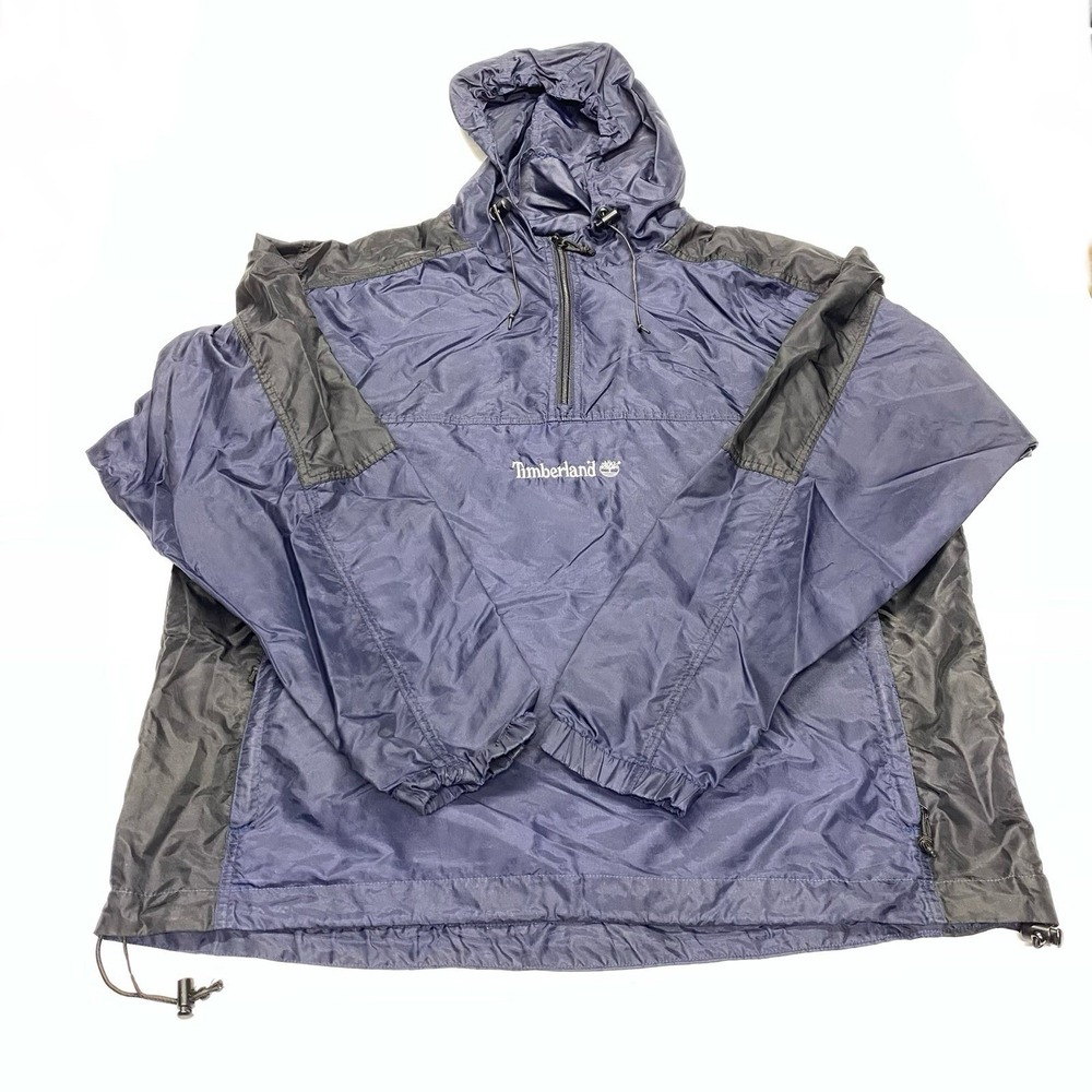 Vintage Timberland Weather Gear Wind Breaker Nylon Drawstring Pullover Quarter
